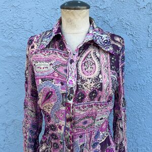 Y2k Blouse in Small by No Boundaries Abstract print